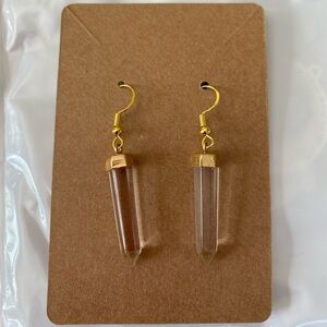Vintage 80’s glass crystal dangle earrings